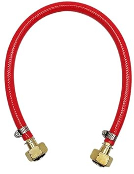 Yangshe Adaptador de manguera de cilindro de gas licuado, cilindro de inflado, puente de relleno, manguera de goma (rojo)