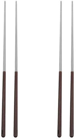 DIYEAH 2 paia di bacchette in acciaio inossidabile con manico in legno, bacchette da cucina riutilizzabili antiscivolo - utensili da cucina in metallo lavabili da 15,7 per friggere