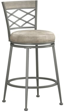 Hillsdale Hutchinson Swivel Counter Height Stool, Pewter