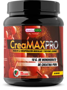 Healthy Fusion Creatina 100% | Creatina pura microfiltrata + Vitamina B6 | Migliora la resistenza fisica | Crescita muscolare | Migliora la concentrazione | Facile da digerire | Gusto Anguria 300g