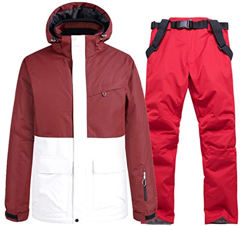 Tuta da sci Vestiti Per Gli Uomini Sport Invernali Antivento Impermeabile Sci Snowboard Giacca E Pantaloni Set Maschio Snowsuit Caldo giacca pantaloni 2 XL