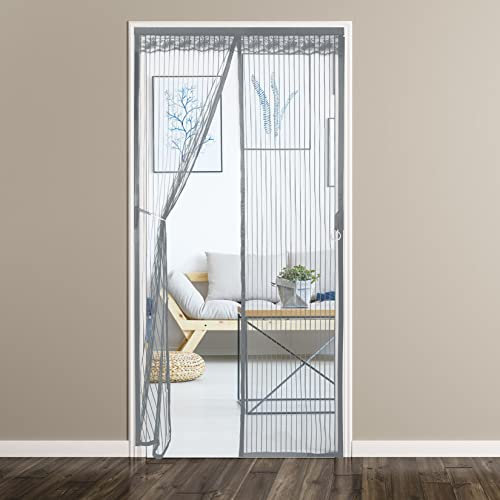 Fliegengitter Magnet 120X210cm Terrassentür doppeltür fliegengitter Fliegenschutz Vorhang fliegengitter Tür moskitonetz Haustür, Grau