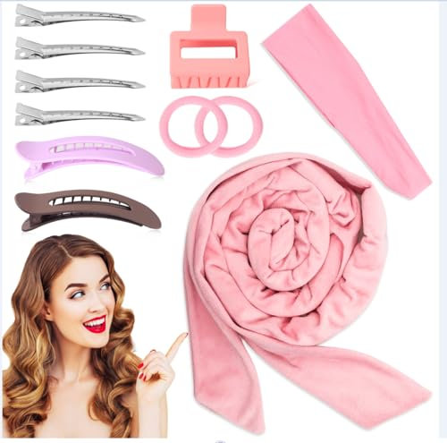 VEVOQIM Neu Locken Ohne Hitze Lockenwickler,Heatless Curls Band Samt über Nacht mit Lockenband Rutschfest Lockenwickler über Nacht Haare Locken Set Haarband Wave Formers für Mittleres Langes Haar