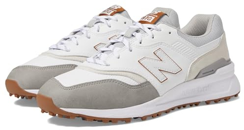 New Balance Scarpe da golf da uomo, bianco/grigio, 8.5
