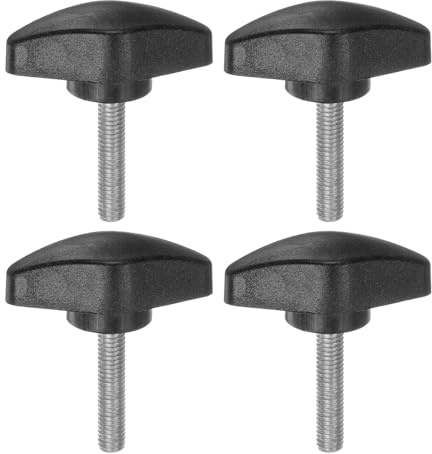 QUARKZMAN 4 Stück Rändelschrauben M5 x 25mm Flügelschraube mit T-förmige Handgriff, Verzinkte Kohlenstoffstahl Gewindebolzen Daumenschrauben 36mm Spannschraubenknopf für Schnellentfernung