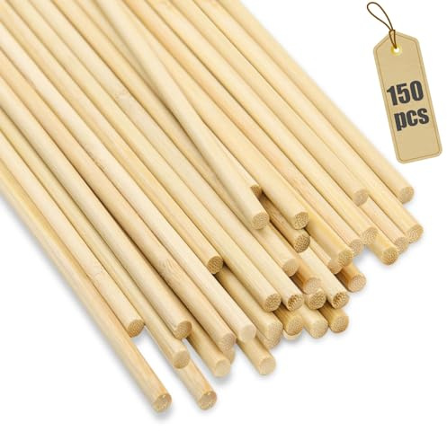 GZGXKJ 150 bastoncini di legno per il fai da te, 300 mm x 4 mm, per la decorazione di mobili, modellismo e artigianato fai da te