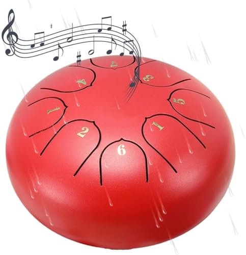 Meisterwerk der Musikinstrumente: Steel Tongue Drum for Rain – Hergestellt zur Erzeugung reiner, sauberer Töne for ein wahrhaft raffiniertes Hörerlebnis.(Red)