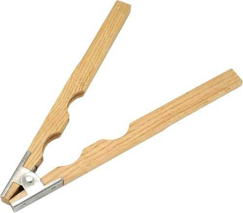 Wood Ring Holder Hand Clamp 8 Inch Wooden Grinding Handle with Metal Hinged Spring for Jewellery Making, Polishing, and Grinding Rings Lightweight Professional Quality Tool