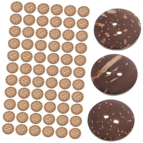 SEWACC 100pcs Natural Coconut Shell Buttons Round Dashed Pattern for Clothing Suit Men Women Vintage Button Sewing Strong Fastening