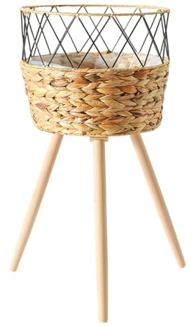 MALSSE Flowerpots For Plant Floor Planter Stand Wooden Basket Home Flower Shelf Rack Indoor Outdoor Garden Farmhouses Decorations Flower Shelf