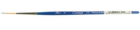 Winsor & Newton 5303000 Cotman Aquarell Synthetikhaar Pinsel - Serie 333 - Takelagepinsel, kurzer Stiel mit exzellenter Sprungkraft, Farbtragekraft und Punktgenauigkeit - Nr. 0 - 1,2 mm | Synthetik, kurzer Griff, vernickelte Messingzwinge, einfache Reinigung, Mischung aus dicken und dünnen Fasern