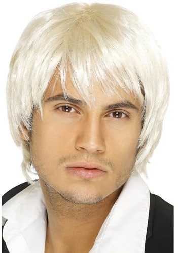 Smiffys Boy Band Wig, Blonde Short Style, Icons & Idols Fancy Dress, Adult Dress Up Wigs Halloween
