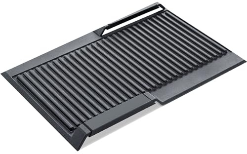 Bosch HEZ390522 Zubehör für Kochfelder, Grillplatte, ideal für das Braten von Steak und Gemüse wie auf einem Grill, Made in Germany