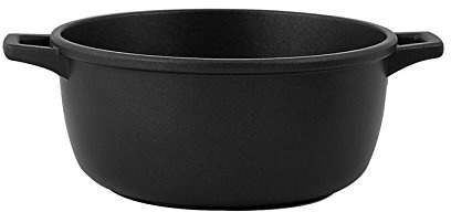 ANTIK ARS Home Grand Chef Casseruola Antiaderente con 2 Manici, Alluminio Pressofuso, Nero, 20 cm