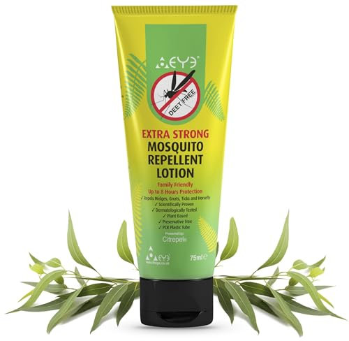 THEYE Mosquito Repellent Cream - Extra Strong/Tropical Strength - 100% Natural, Deet Free, No Preservatives - Safe Insect/Midge Repellent for Adults, Children & The Environment - 75ml