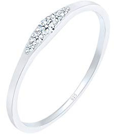 Elli DIAMONDS Ring Women Engagement with Diamond (0.07 ct) Bridal in 925 Sterling Silver