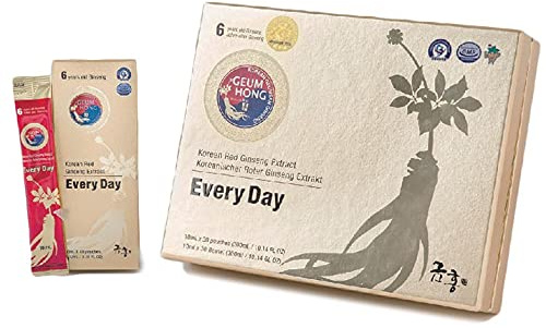 Roter Ginseng-Extrakt Every Day I Ginsenoide I Hilft beim Müdigkeits- und Stressabbau I Antioxidantien I Vegan I 30 Beutel mit je 10 ml