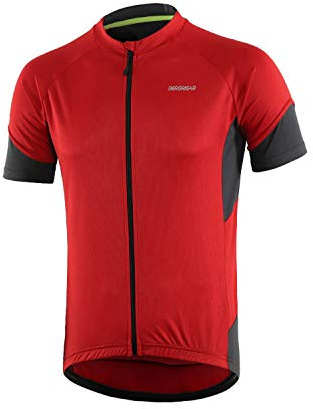 BERGRISAR Cykeltröja för män kortärmad MTB jersey andningsbar snabbtorkande mountainbike cykelkläder BG650, Röd, XL