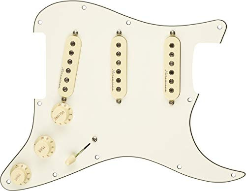 Fender® »Hot Noiseless« Pre-Wired Stratocaster® Pickguard - Set di battipenna - S/S/S - Pergamena Bianco