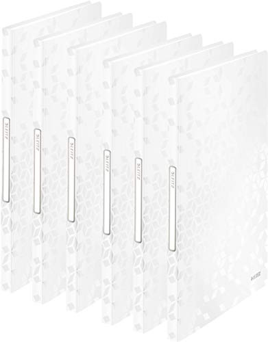 Leitz WOW Sichtbuch in A4 Format, Mit 40 Klarsichthüllen für 80 Blatt, WOW, (White | 6er Pack)