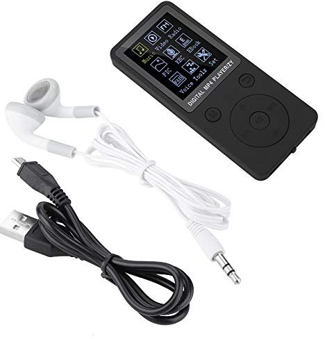 MP4 Music Player, Portable Screen Music Recorder and Player, igital MP4 Player Support 32GB TF Card with Headphone Long Standby Time(black)