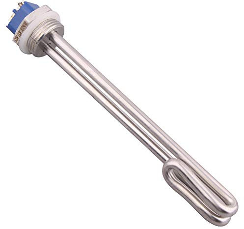 DERNORD 1 Inch Heating Element Short Folding Type Electrical Brewing Water Boiler Heater BSP Thread Stainless Steel Flange (220V 1000W)