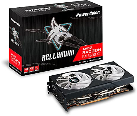 PowerColor Hellhound Radeon RX 6600XT Gamer-Grafikkarte, AMD, 8 GB, GDDR6 Schwarz