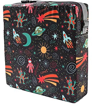 Sedia da pranzo con seduta rialzata - Cuscino per imbracatura stampato colorato Cuscino rialzato per seggiolino per bambini regolabile smontabile e lavabile in PU Sedia da viaggio Sedia da pranzo pe