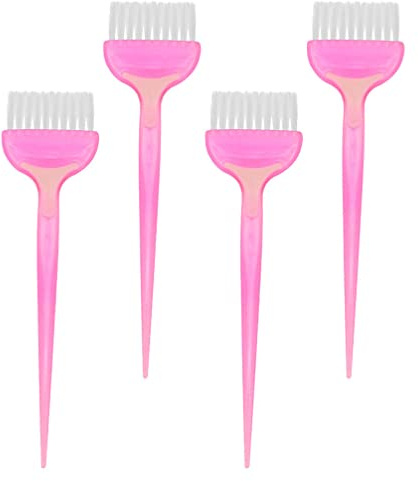 Beaupretty 4PCS Hair Dye Brush Hair Color Brush Hair Tint Highlight Salon Barber Hair Coloring Applicator Kit Pink
