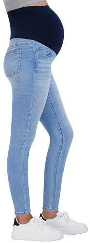 Savi Parker Jeans Premaman da Donna sopra Il Ventre – Abbigliamento Gravidanza per Tutte Le Stagioni, Pantaloni Premaman – 73,7 cm Cucitura Interna, Savannah Wash, M