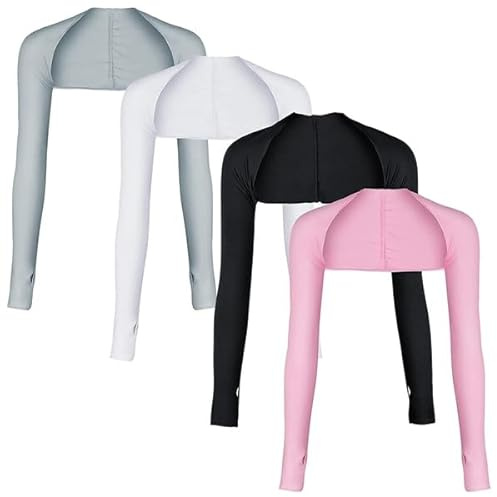 Kopinma 4 Paar Kühlarmlinge UV Schutz Armstulpen für Golf und Radfahren | Atmungsaktive Kühlarmlinge aus Polyester mit Fingerloch, ideal für Golf, Radfahren, Wandern und Outdoor-Aktivitäten im Sommer
