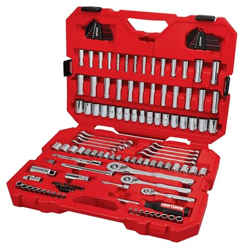 CRAFTSMAN Mechanic Tool Set 135 Pcs, 1/4, 1/2 and 3/8 Inch Drive SAE and Metric Socket Wrench Set with Case (CMMT12124)