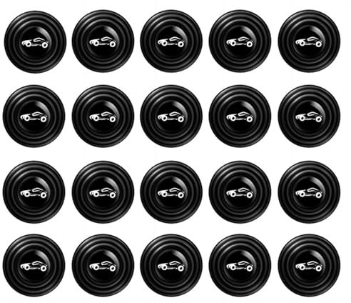 HABITZ Autotür-Stoßdämpfer-Pads, Anti-Schock-Schutz, schalldichte Puffer-Aufkleber, Anti-Kollisions-Dichtung, Stoßdämpfer-Aufkleber (Color : 20PCS with Logo)
