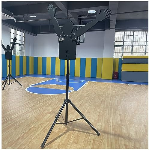 2er-Pack Profi-Trainings-Defender-Dummy für Basketball, Übungshilfe zum Werfen und Dribbeln, verstellbare Arme und Höhe, Stativbasis, für Court, Turnhalle, Outdoor, Indoor (Größe:
