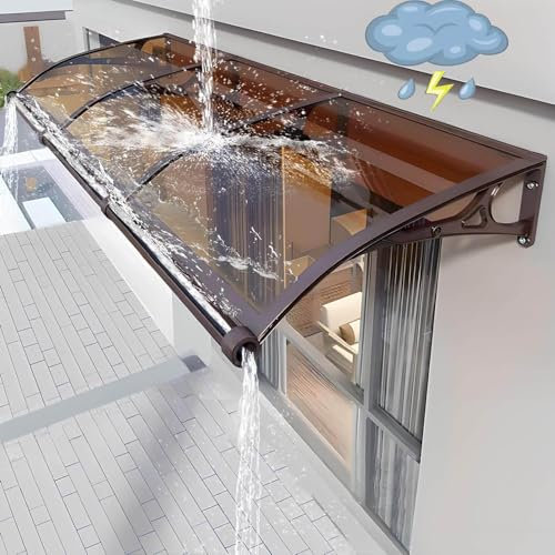 Generisch vordach für Haustür mit Seitenteil,Vordach Für Haustür überdachung Terrasse,Halterung aus Aluminiumlegierung,Regen- und schneesicher,Mit Umleitungsmulde,A02,60x240cm