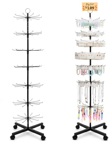 ANBOXIT Verkaufsständer 7-stufiger Displayständer | für Armbandständer, Schmuckständer Drehbar, Schmuck Socken Hüte Verkaufsveranstaltungen Geschäfte beweglich verstellbar