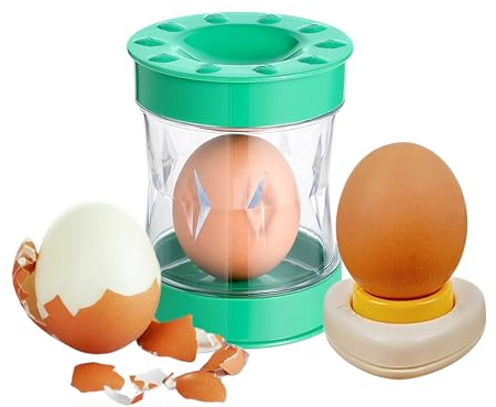 Éplucheur de coquille d'œuf 2 en 1 et perceur d'œufs | Outil d'ébullition rapide et sans effort | Gadget de cuisine portable pour un épluchage propre et sans désordre | Outil d'ébullition perforateur