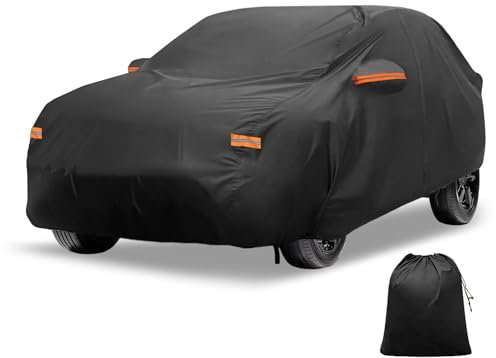 X AUTOHAUX Durable Car Cover for Volvo XC60 - Waterproof, Windproof, and All-Weather Protection with Left Side Zipper, 210D-PU Material