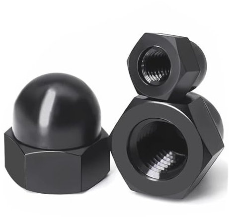 20–50 Stück Nylon-Hutmuttern mit Hutkappe, weiß/schwarz, Kunststoff, Sechskant-Sechskantmutter, M3, M4, M5, M6, M8, M10, M12(Black,M8-20pcs)