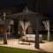TRIUMPHKEY Pavillon 3x3 Wasserdicht Stabil Winterfest,Garten Pavillion,Plane Gartenpavillon,Metallrahmen Pavillon,Patio Gazebo,Grau