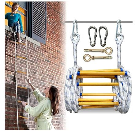 Rope Ladder Fire Escape Windows And Balconies Quick Use In The Fire, Safety Ladders Carabiners, Compact & Reusable Nylon Escape Ladders (Size : 5m)(33FT/10M)