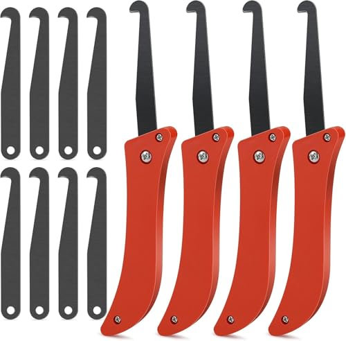 Rascador de Juntas para Juntas de Baldosas Herramienta de Eliminación de Lechada 4 Piezas con 8 Cuchillas de Repuesto