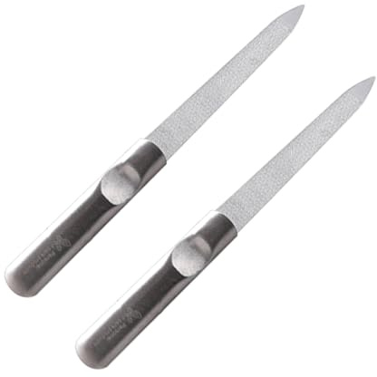 VICASKY Lima per Unghie Strumento Pratico 2 Pezzi in Acciaio Inossidabile Doppia Lucidatura e Unghie a Casa per Manicure