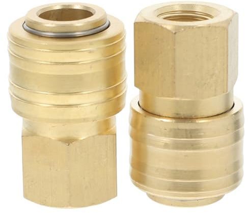 Cabilock 2pezzi Raccordi Rapidi Per Tubi Aria in Ottone Connettori Per Compressore Filettatura Maschio Resistenza Alla Ruggine Installazione Facile Per Applicazioni Industriali e Domestiche
