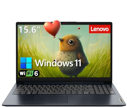 Lenovo Computer portatile da 15,6 pollici per affari e studenti, processore Intel Dual Core, RAM DDR4 da 16 GB, SSD PCIe da 256 GB, WiFi 6, BT 5.2, Type-C, HDMI, tastiera numerica, Abyss Blue, Windows