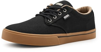 Etnies Jameson 2 Eco Sustainable Skate Style, Reinforced Cupsole, Cushioned Feel, Everyday Sneakers, Vegan - Black/Silver/Gum - 12