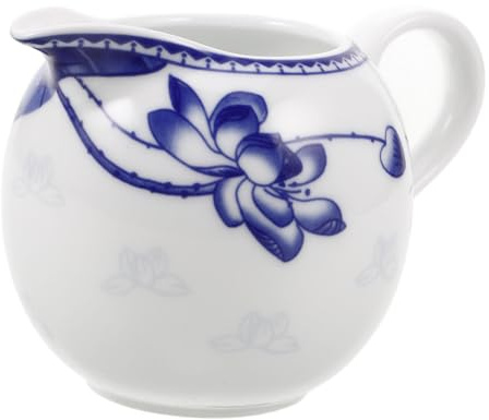 Saucière en Porcelaine Bleu et Blanc, Verseur de Sauce Décoratif | Pot à Sauce, Usage Polyvalent, Réchauffage Facile, pour Eau et Thé Glacé, Repas Décontracté ou Formel