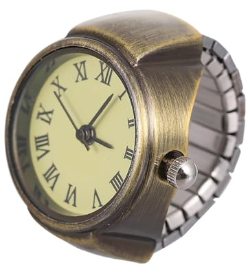 FOMIYES Retro Ringuhr Kleine Dekorative Schmuckuhr aus Zinklegierung | Vintage Design, Praktische Armbanduhr für Finger, Leicht zu Tragen, Kleine Größe, Zinklegierung