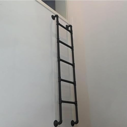 Heavy Duty Metal Step Ladder Egress Basement Window Well Ladder 4ft 5ft 6ft 7ft 8ft 9ft Wall Mounted Attic Loft Ladder Space-Saving Climb Ladders for Home,Dorm,Bunk Bed,Library(25