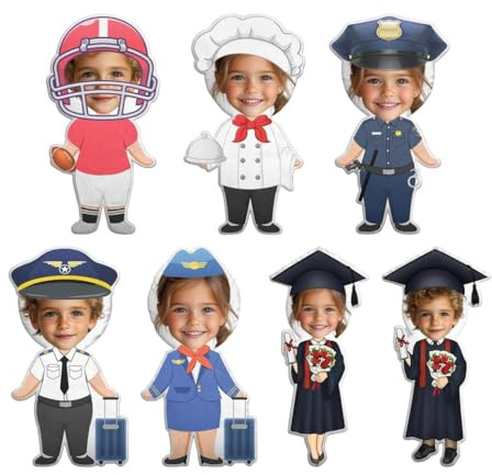 Custom Photo Face Cushion Personalised Professional Uniform Design Pillow with Filling for Birthday Anniversary High-Definition Photo Print Soft Fabric Cover